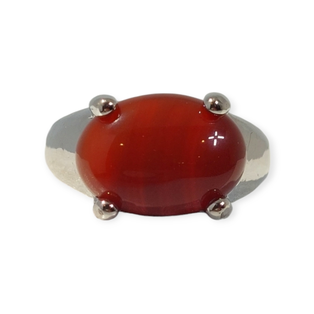2 For $20 Sale Fashion Jewelry Ring Size 6.5 Crystal Orange Gemstone Silver